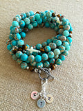 "Suzanne" African Turquoise Wrap Bracelet