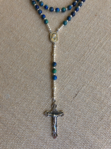 Blue & Green Chrysocolla Gemstone Rosary