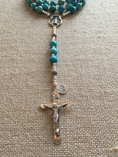 "Nancy" Turquoise & Sterling Silver Rosary