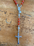 Allen Matte Orange Carnelian Rosary