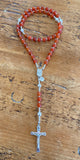 Allen Matte Orange Carnelian Rosary