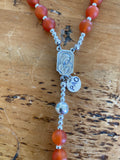 Allen Matte Orange Carnelian Rosary