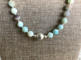 Amazonite Hammered Bead Necklace