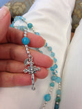 Maureen Rosary in Blue Agate with Sterling Silver