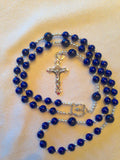 "John" Rosary in Lapis and Sterling Silver