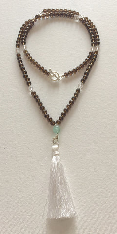 Smoky Quartz Mala Interchangeable Necklace