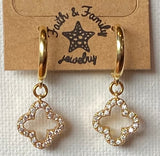 Pave Quatrefoil Earrings