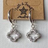 Pave Quatrefoil Earrings