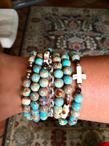 "Suzanne" African Turquoise Wrap Bracelet