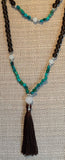 Smoky Quartz & Turquoise Mala Necklace