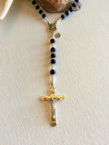 "John" Rosary in Lapis and Sterling Silver
