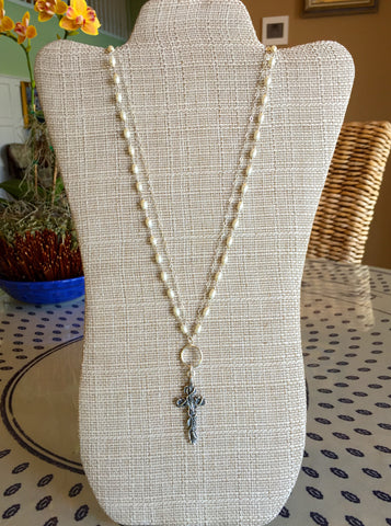 "Lori" Grapevine Cross Necklace